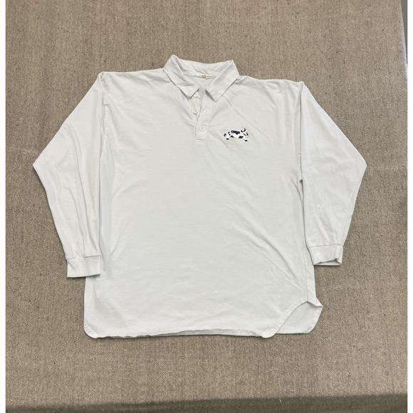 Other - Vintage Marci lipmen cow shirt mens large white 2000s y2k long sleeve